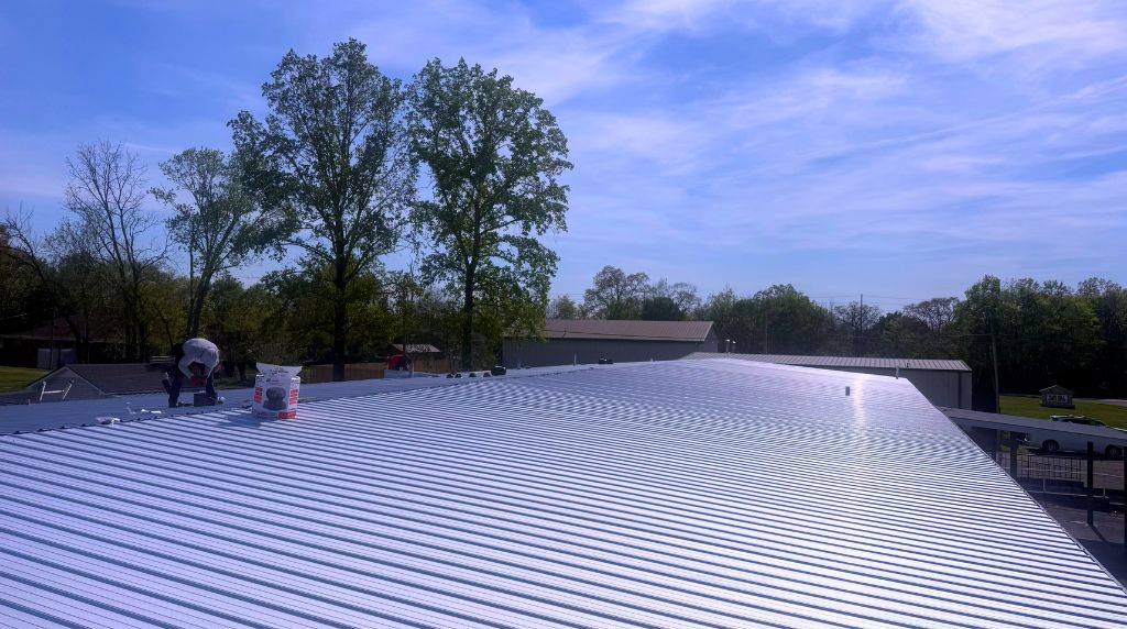 VolBuild crew repairing storm-damaged roof in Columbia, TN